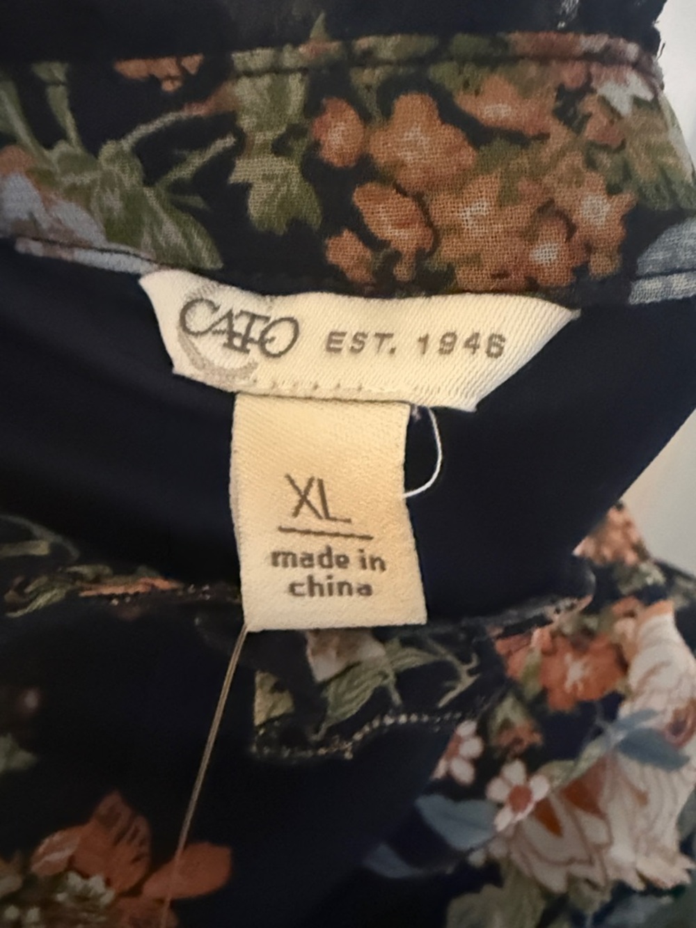 Navy Floral Tiered Long-Sleeve Dress - Picture 3 of 10
